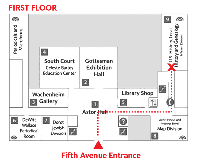 Floor plan of first floor of Stephen A. Schwarzman Building